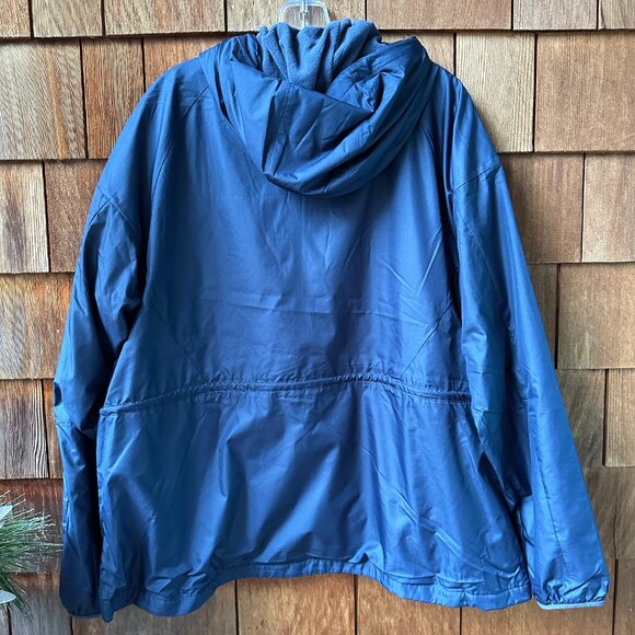 EUC Columbia Navy Blue Fleece Lined Zip Front Hooded Jacket in Women's XXL - Picture 4 of 9